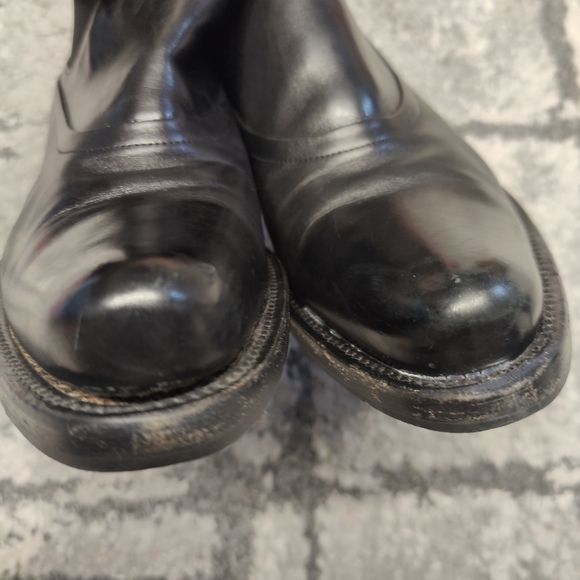 Prada Leather Ankle Boots Chelsea Bootie pump  kitten heels US 37.5 Black Italy - Picture 4 of 10